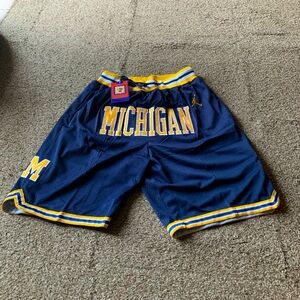 Brand New Jordan Michigan Wolverines Embroidered Shorts